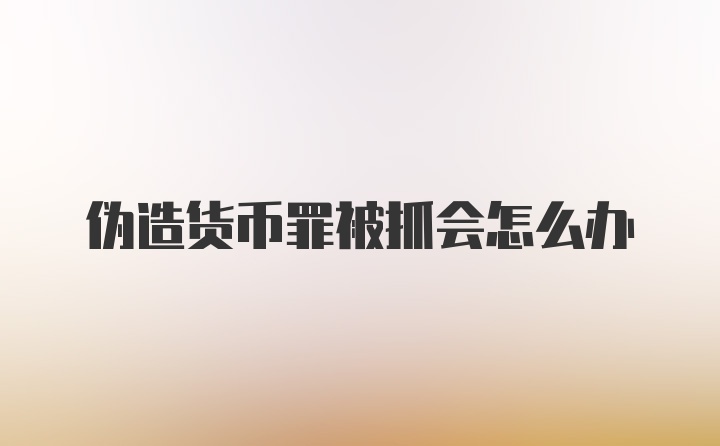 伪造货币罪被抓会怎么办