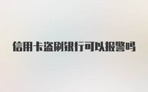 信用卡盗刷银行可以报警吗