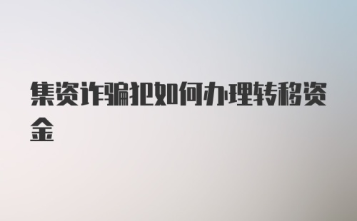 集资诈骗犯如何办理转移资金