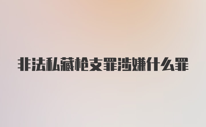 非法私藏枪支罪涉嫌什么罪