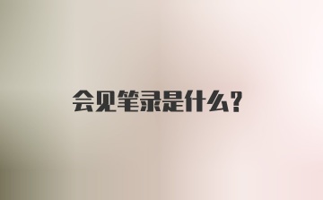 会见笔录是什么？