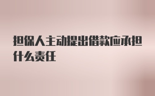 担保人主动提出借款应承担什么责任