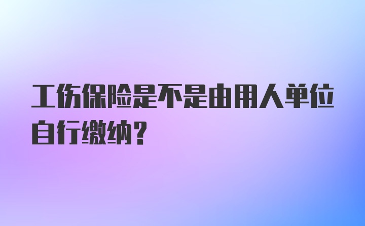 工伤保险是不是由用人单位自行缴纳？