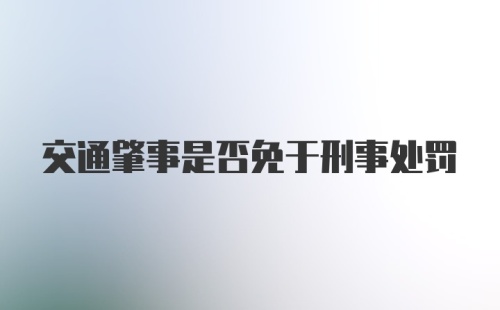 交通肇事是否免于刑事处罚