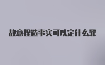 故意捏造事实可以定什么罪