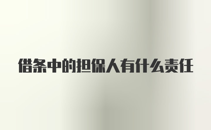 借条中的担保人有什么责任