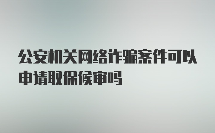 公安机关网络诈骗案件可以申请取保候审吗