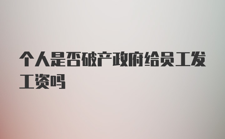 个人是否破产政府给员工发工资吗