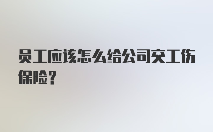 员工应该怎么给公司交工伤保险？