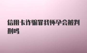 信用卡诈骗罪我怀孕会被判刑吗