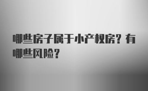 哪些房子属于小产权房？有哪些风险？