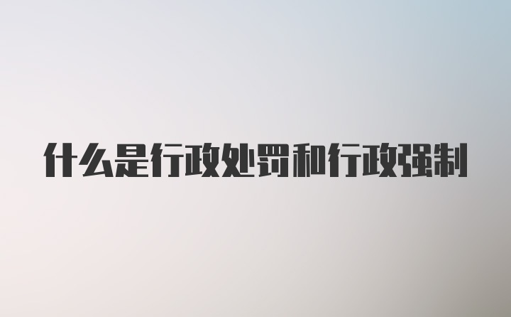 什么是行政处罚和行政强制