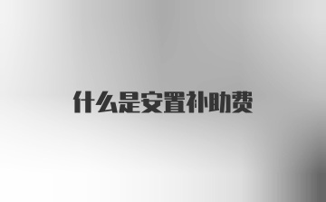 什么是安置补助费