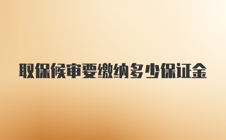 取保候审要缴纳多少保证金