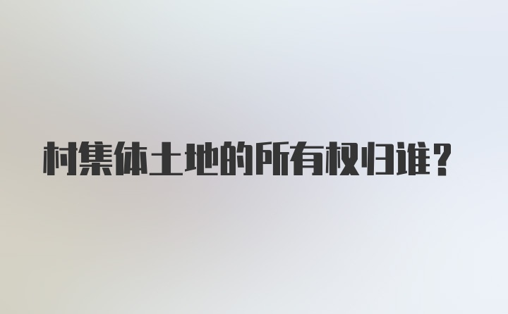 村集体土地的所有权归谁？