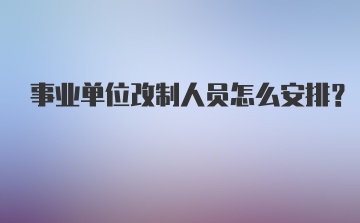 事业单位改制人员怎么安排?