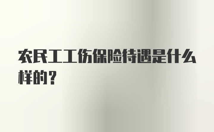 农民工工伤保险待遇是什么样的？