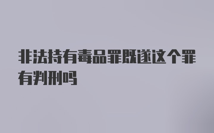 非法持有毒品罪既遂这个罪有判刑吗