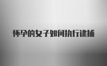 怀孕的女子如何执行逮捕