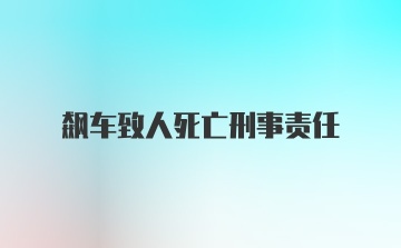 飙车致人死亡刑事责任