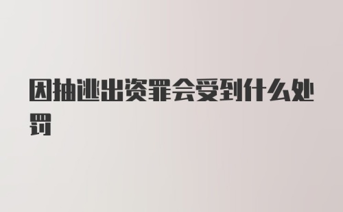 因抽逃出资罪会受到什么处罚