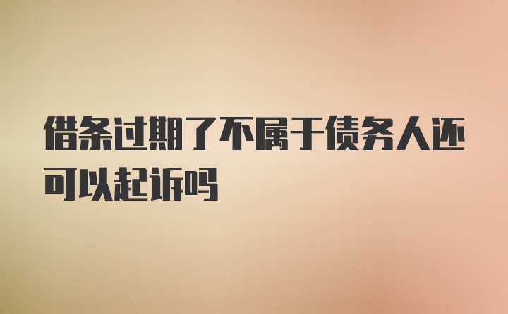 借条过期了不属于债务人还可以起诉吗