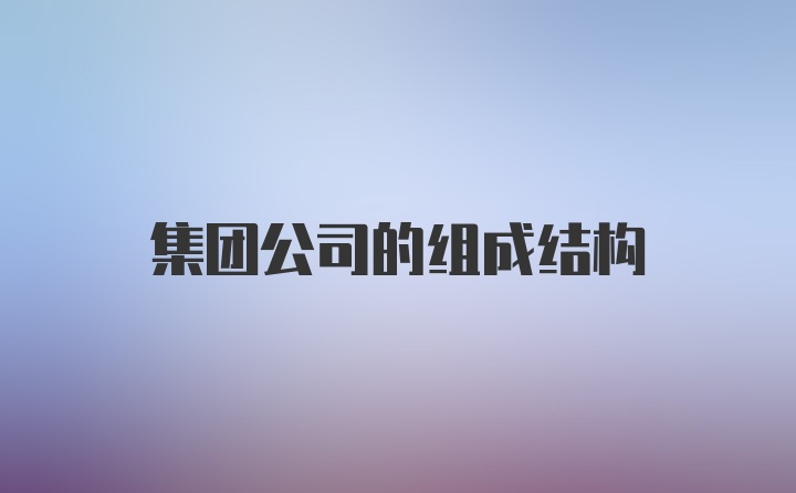 集团公司的组成结构