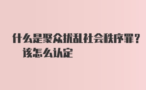 什么是聚众扰乱社会秩序罪? 该怎么认定