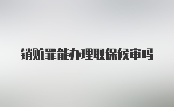 销赃罪能办理取保候审吗