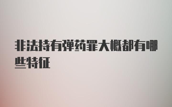 非法持有弹药罪大概都有哪些特征