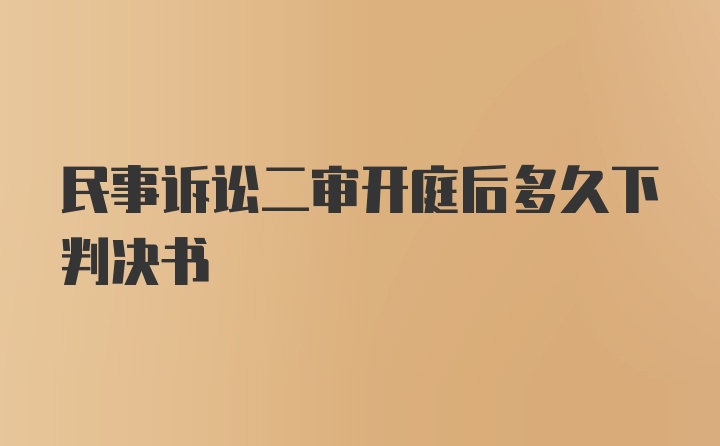 民事诉讼二审开庭后多久下判决书