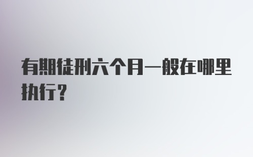 有期徒刑六个月一般在哪里执行？