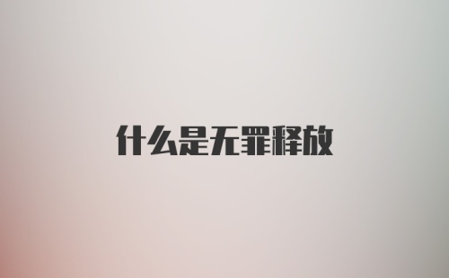 什么是无罪释放