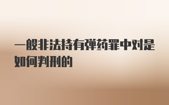 一般非法持有弹药罪中对是如何判刑的