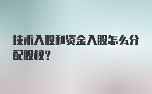 技术入股和资金入股怎么分配股权？