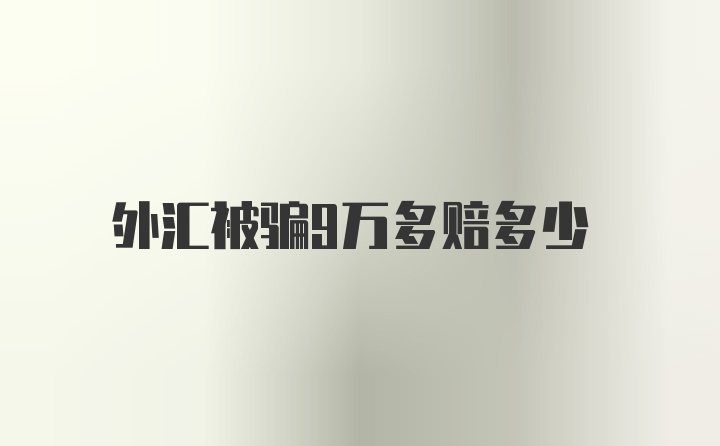 外汇被骗9万多赔多少