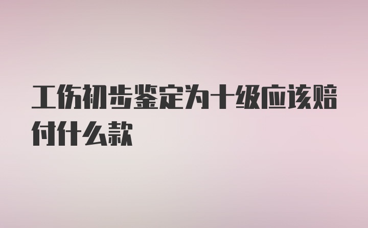 工伤初步鉴定为十级应该赔付什么款