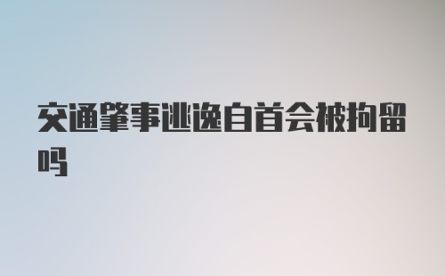 交通肇事逃逸自首会被拘留吗