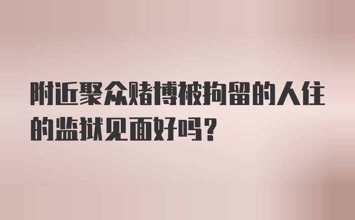 附近聚众赌博被拘留的人住的监狱见面好吗?