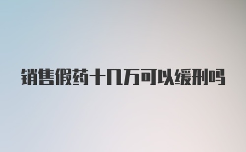 销售假药十几万可以缓刑吗