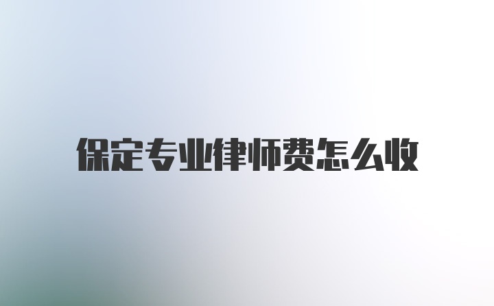 保定专业律师费怎么收