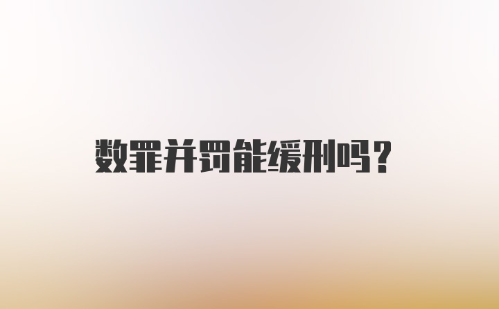 数罪并罚能缓刑吗？