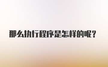 那么执行程序是怎样的呢？