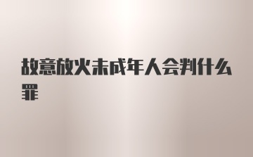 故意放火未成年人会判什么罪