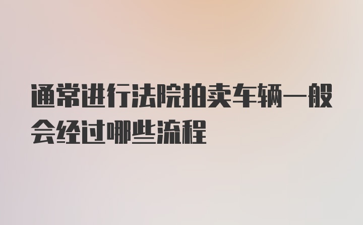 通常进行法院拍卖车辆一般会经过哪些流程