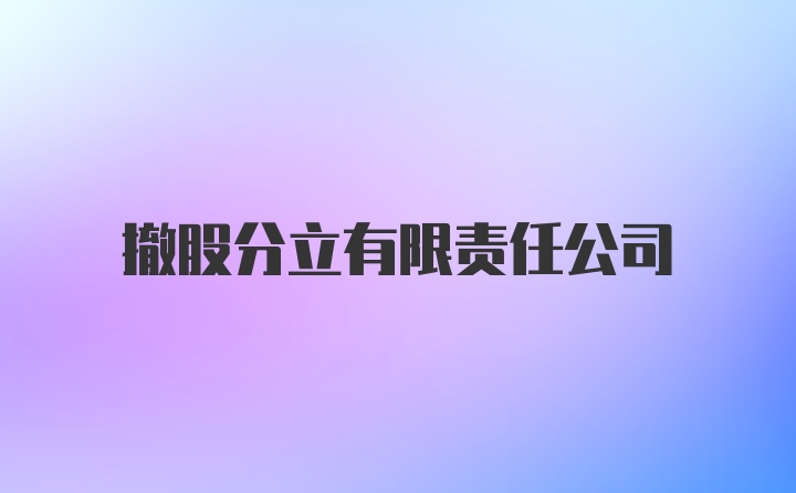 撤股分立有限责任公司