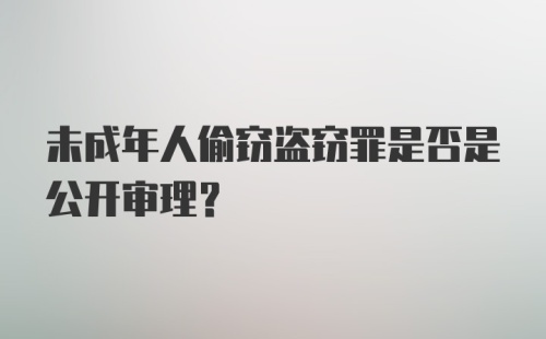 未成年人偷窃盗窃罪是否是公开审理？