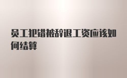 员工犯错被辞退工资应该如何结算