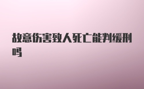 故意伤害致人死亡能判缓刑吗