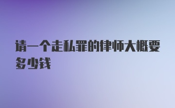 请一个走私罪的律师大概要多少钱